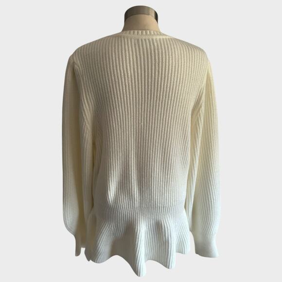 Ophelia Roe 3X White Sweater NEW NWT Peplum - Picture 7 of 10